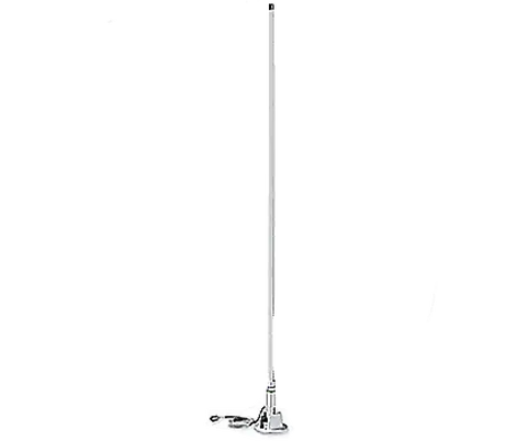 Chrome-finished 3db VHF antenna for 420 Shakespeare 5 with Lift-N-Lay mount