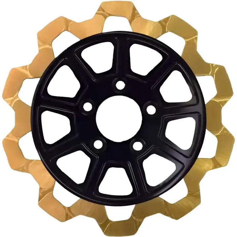 LYNDALL BRAKES 4204-2133 9 Spoke Rotor, Rear Blk/Gold Bow Tie 11.8",7mm