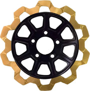 LYNDALL BRAKES 4204-2133 9 Spoke Rotor, Rear Blk/Gold Bow Tie 11.8",7mm