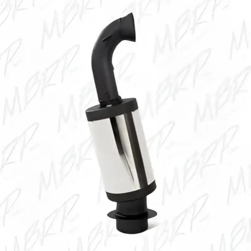 Black and silver Performance Exhaust Standard Silencer with angled pipe for better flow