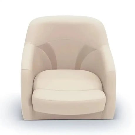 Cream-colored Taylor Made Bucket Seat armchair with curved back and armrests