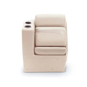 Beige pontoon boat corner seat with cupholders from Taylor Made LCI for comfy boating