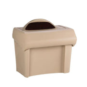 Beige outdoor trash can with dark brown dome top for Taylor Made LCI helm stand