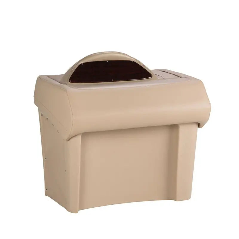 Beige outdoor trash can with dark brown dome top for Taylor Made LCI helm stand
