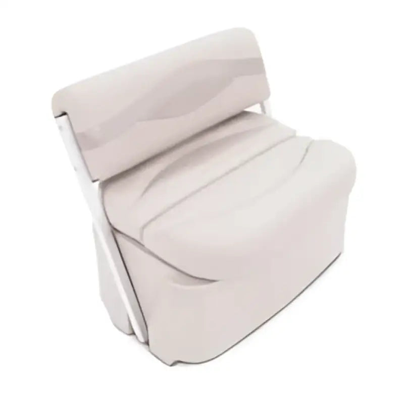 Grey Taylor Made 433106 LCI flip flop seat with beige cushion, armrests, storage pocket