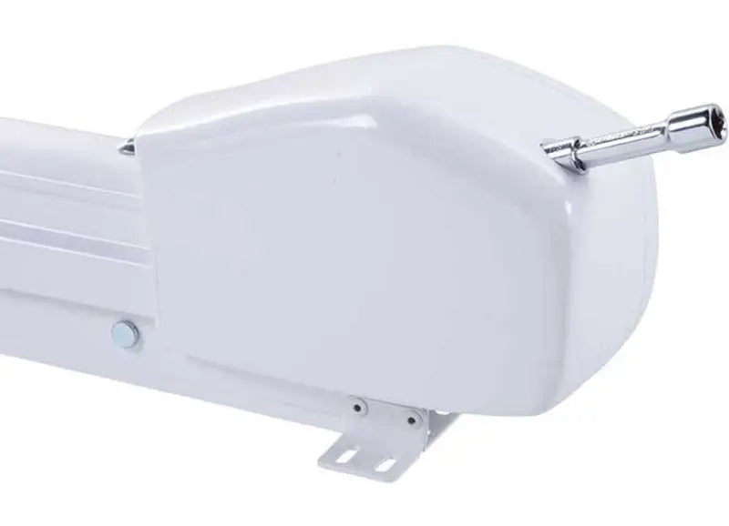 434724 Lippert Components Awning Arm for Patio Awnings, electric 12V arm, ideal for Solera patio setups.