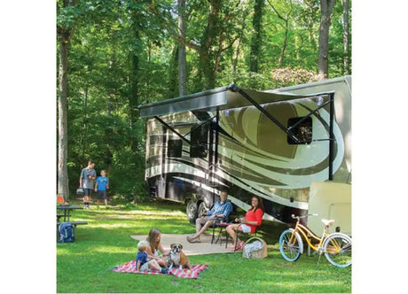 Enjoy outdoor living with the 434724 Lippert Components Awning Arm For Patio Awnings, perfect for Solera setups.