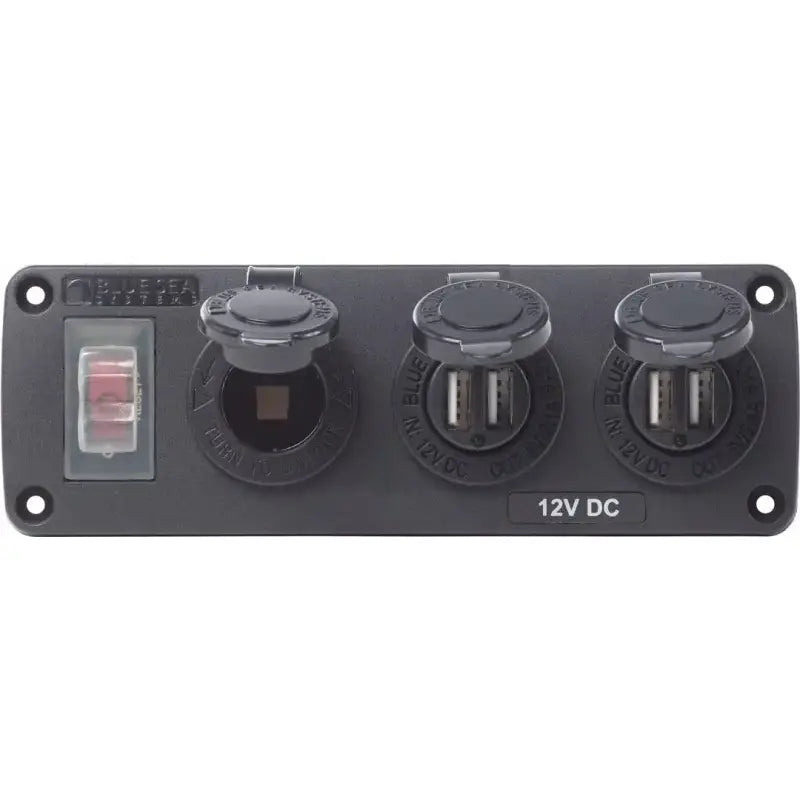 4365-BSS Blue Sea Panel Acc H2O 2 Usbs & Sckt - Switch
