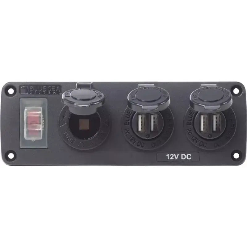4365-BSS Blue Sea Panel Acc H2O 2 Usbs & Sckt - Switch