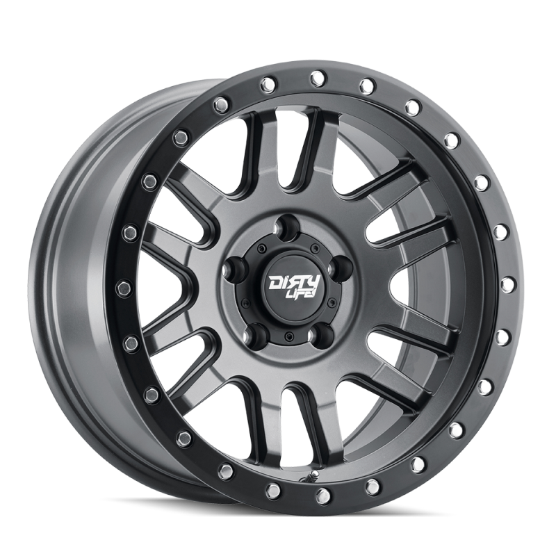 Dirty Life 9309-7973MGT12 Dirty Life 9309 Canyon Pro 17x9/5x127 BP/-12mm Offset/71.5mm Hub Satin Graphite Wheel - Beadlock