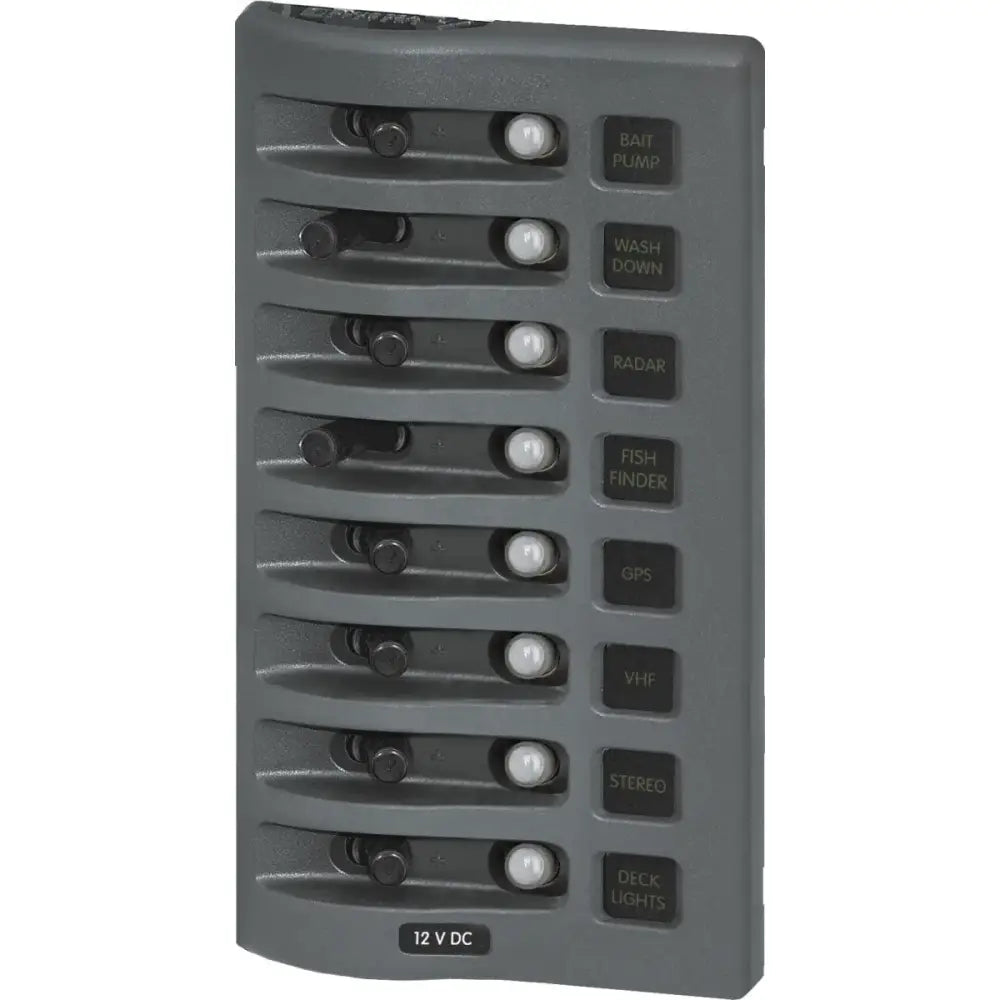 4378-BSS Blue Sea Panel Wd 12Vdc Clb 8Pos Gray