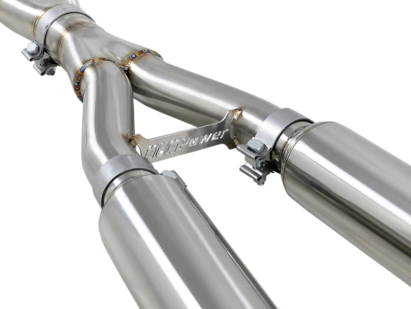 aFe 49-36132NM-L aFe Takeda 2.5in 304 SS Cat-Back Exhaust System w/ Blue Flame Tips 16-18 Infiniti Q50 V6-3.0L (tt)