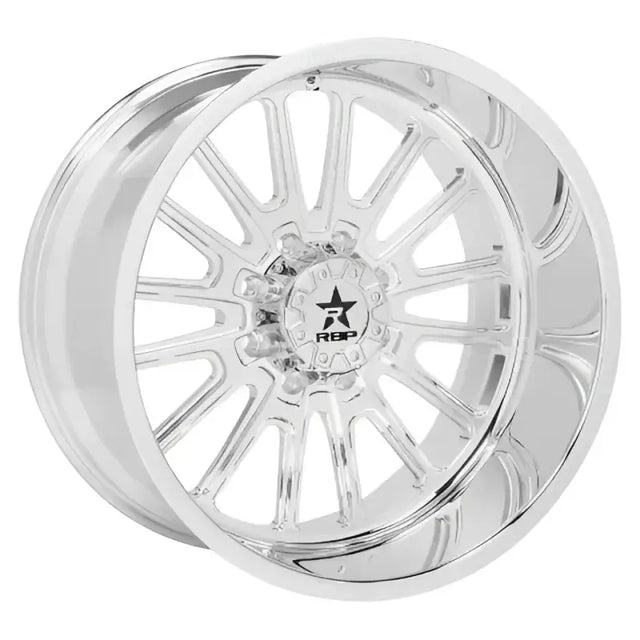 Polished 43QF Allegiance FGD chrome star-spoke wheel rim, 24x14 8x170