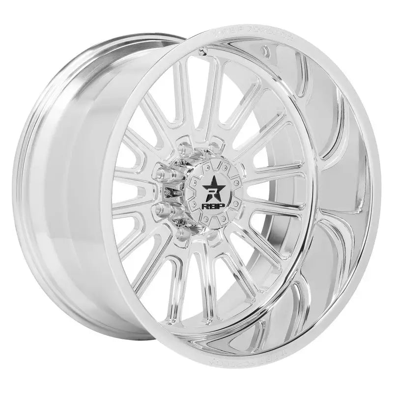 Polished 43QF Allegiance FGD chrome star-spoke wheel rim, 24x14 8x170