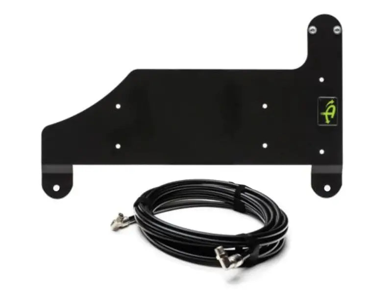 Black metal connection kit with coiled cable for Overland VCL Compressor Mount