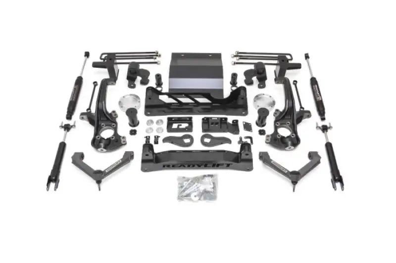 Black truck suspension lift kit with 8 inch front and rear lift for added height