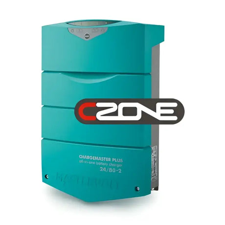 Mastervolt Chargemaster Plus 24/80 advanced battery charger with high efficiency, intelligent charging, temperature compensation, and easy-to-use controls.