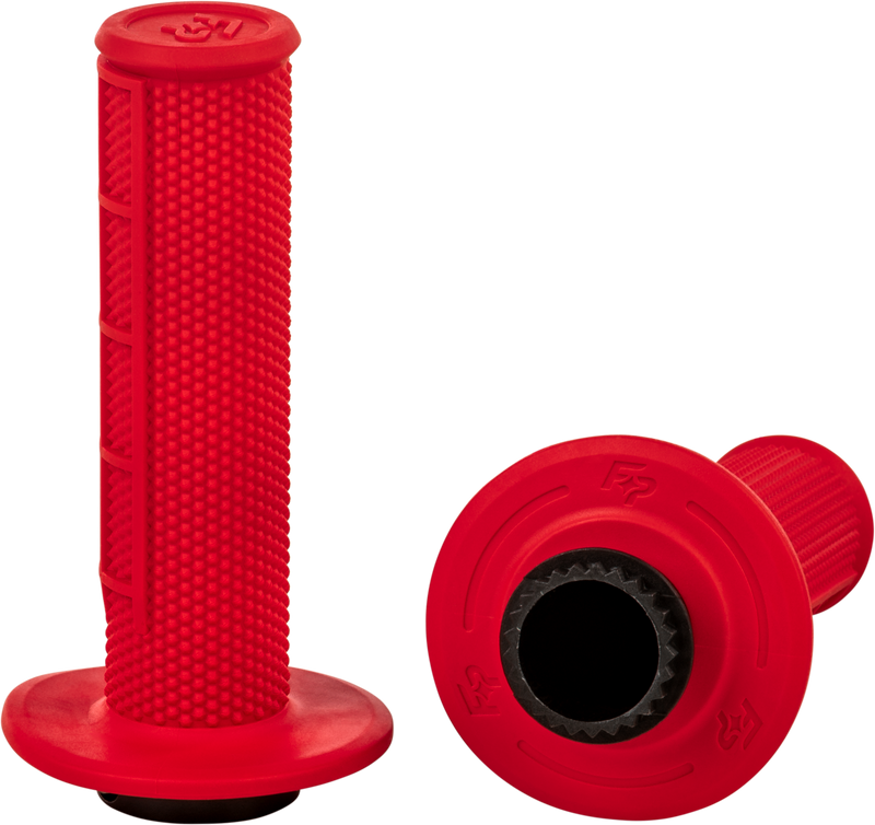 Control Mx Lock On Grips Red Half Waffle