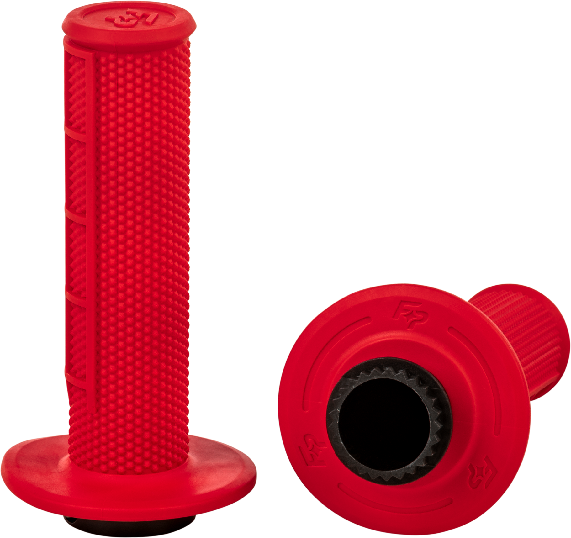 Control Mx Lock On Grips Red Half Waffle