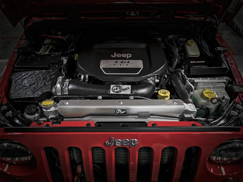 aFe 46-50012-B aFe BladeRunner GT Series Bar and Plate Radiator w/ Black Hoses 12-18 Jeep Wrangler (JK) V6 3.6L