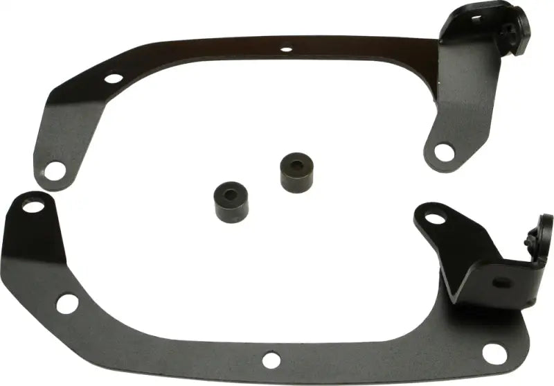 Matte black black metal brackets with rubber grommets for hard luggage mounting hardware