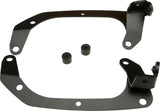 Matte black black metal brackets with rubber grommets for hard luggage mounting hardware