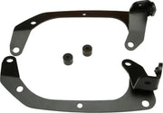 Matte black black metal brackets with rubber grommets for hard luggage mounting hardware