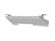 Gray metal skid plate for Ford Bronco front undercarriage shield on newer Ford Broncos