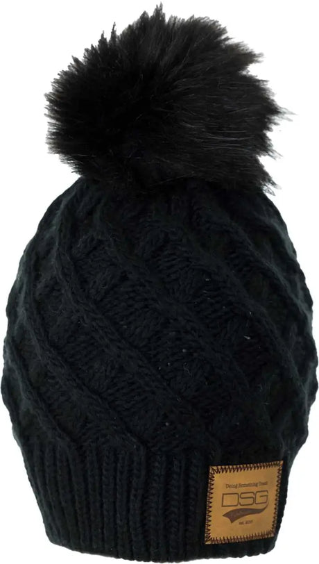 DSG 45345 Solid Pom Beanie Black