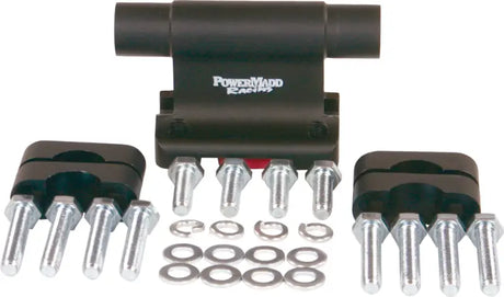 Black handlebar risers with mounting hardware for Polaris pivot adapter kit