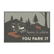 Crystal Art Home Is Where You Park It Doormat with RV design, durable 27x18 inches, for indoor and outdoor use, perfect for RV, Automotive, Powersports, off-road, marine, exterior, truck accessories, interior, truck bed, RV parts, RV Hardware, AVADA - Best Sellers, Must Haves