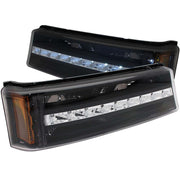 ANZO 511067 ANZO 2003-2006 Chevrolet Silverado 1500 LED Parking Lights Black w/ Amber Reflector
