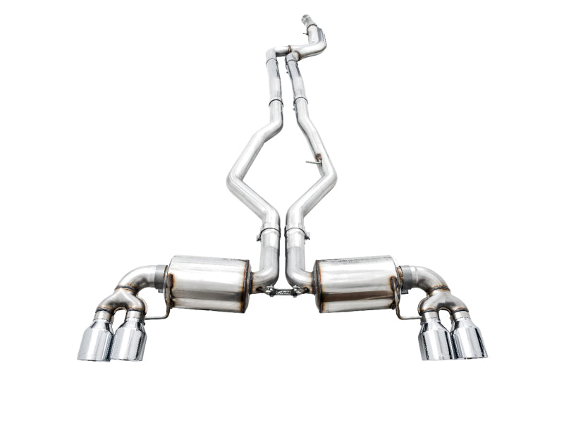 AWE Tuning 3015-42148 AWE Tuning 2019+ BMW M340i (G20) Non-Resonated Touring Edition Exhaust - Quad Chrome Silver Tips