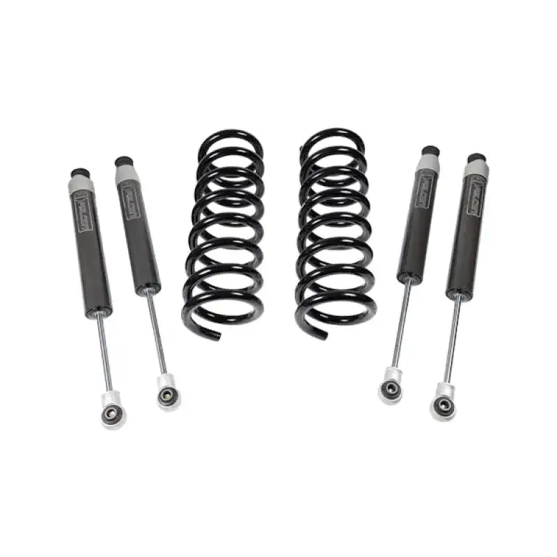 Suspension springs and shock absorbers for spring leveling and improved clearance system
