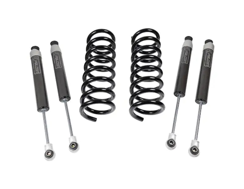 Suspension springs and shock absorbers for spring leveling and improved clearance system