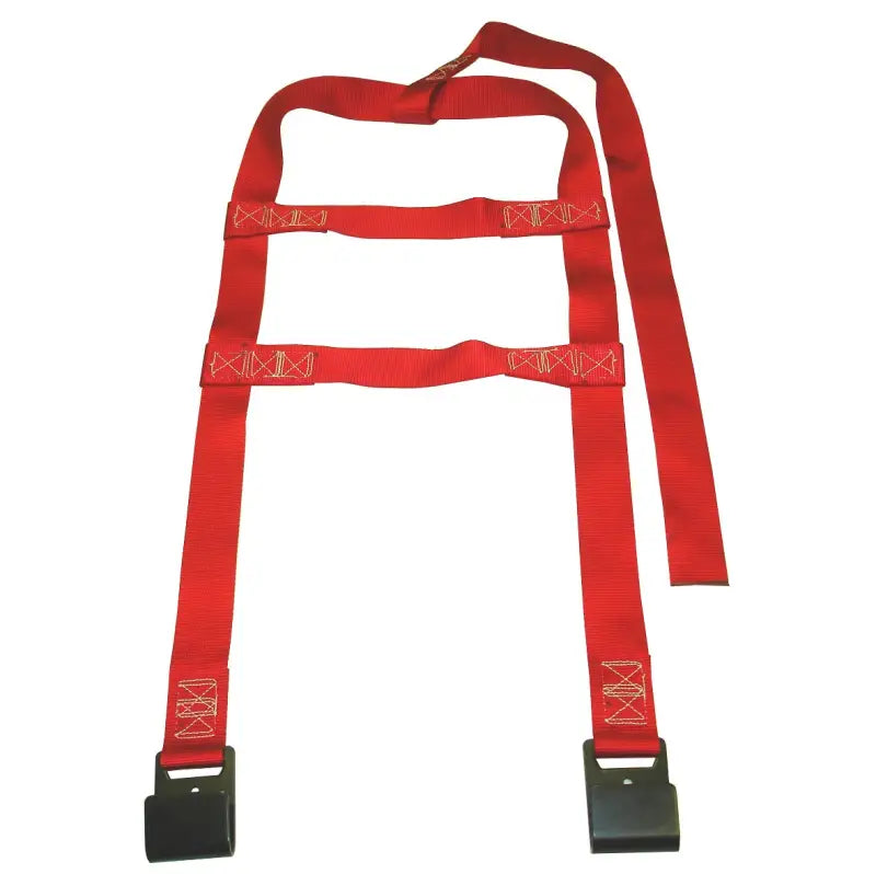 Red nylon webbing ladder strap tow dolly tie with black metal buckles for products tie