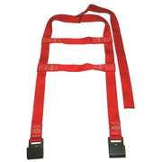 Red nylon webbing ladder strap tow dolly tie with black metal buckles for products tie