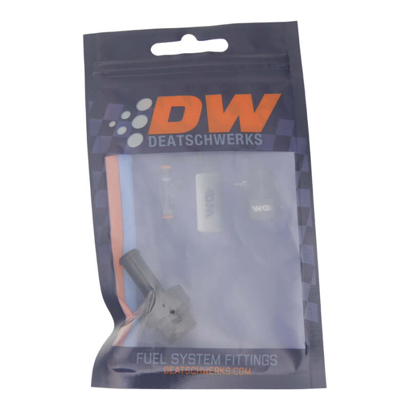 DeatschWerks 6-02-0505-B DeatschWerks 6AN ORB Male to 5/16in Male Barb Fitting (Incl O-Ring) - Anodized Matte Black