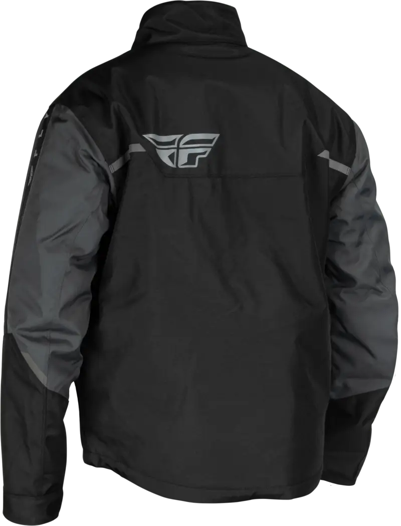 Black and gray Outpost Jacket showing rugged winter style Perfect for cold weather