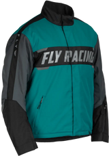 Teal and gray Fly Racing Outpost Jacket black teal for riding and outdoor adventures