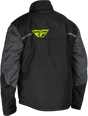 Outpost jacket black and grey with yellow logo, stylish black grey jacket for outdoor use