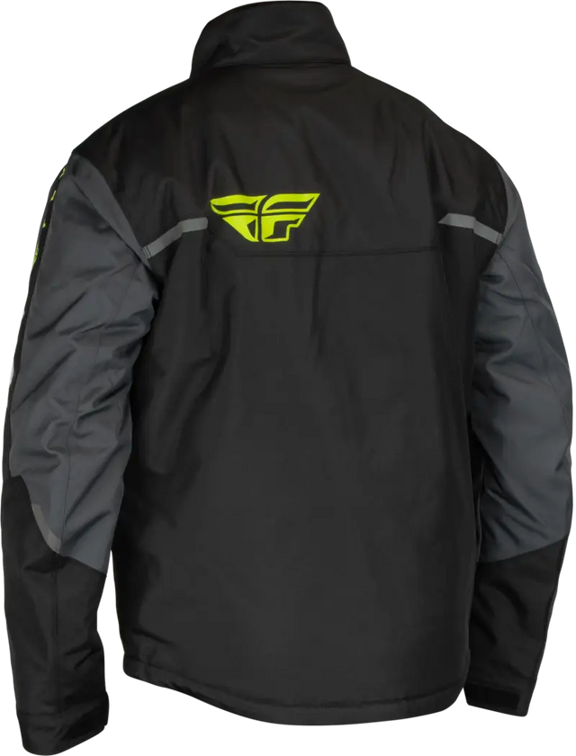 Black and gray Outpost Jacket with yellow logo, perfect Jacket Black Grey style