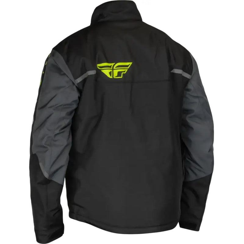 Black and gray Outpost Jacket with yellow logo, perfect Jacket Black Grey style