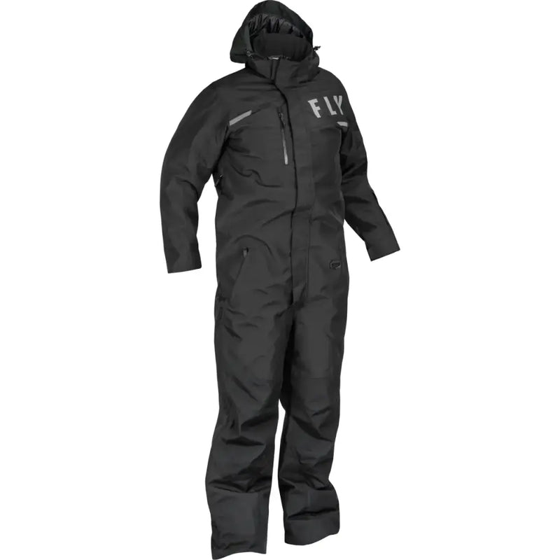 Black Venture Monosuit with hood perfect for cold weather, sleek Monosuit Black style