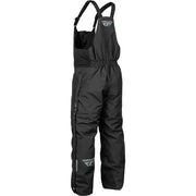 Black insulated Outpost Bib with adjustable straps and elastic waist for outdoor warmth