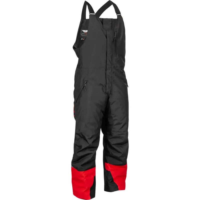 Black snow bib overalls with red cuffs from Outpost Bib Black/Red 3X