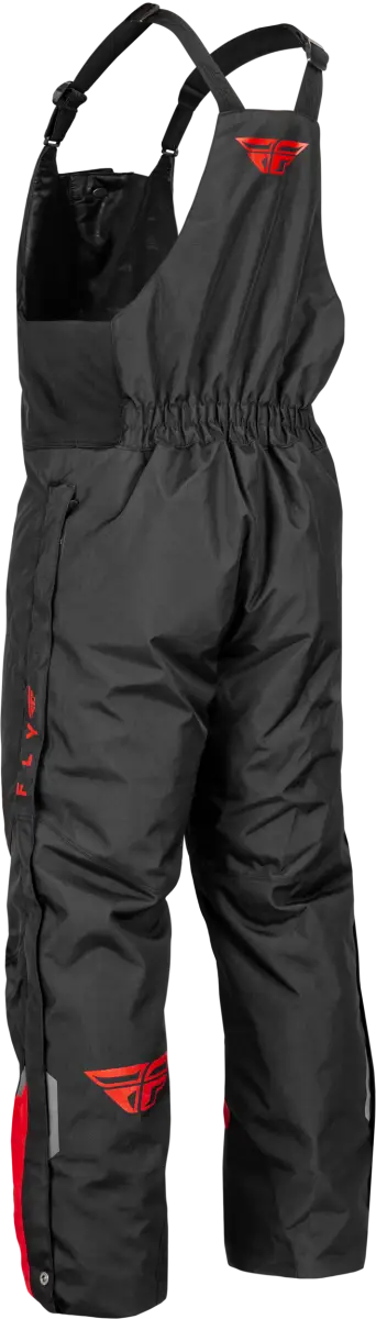 Outpost bib black red with red accents, perfect for winter adventures