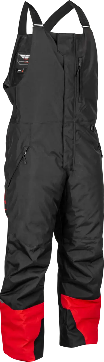 Black and red Outpost Bib for cold weather, lightweight and durable ski gear