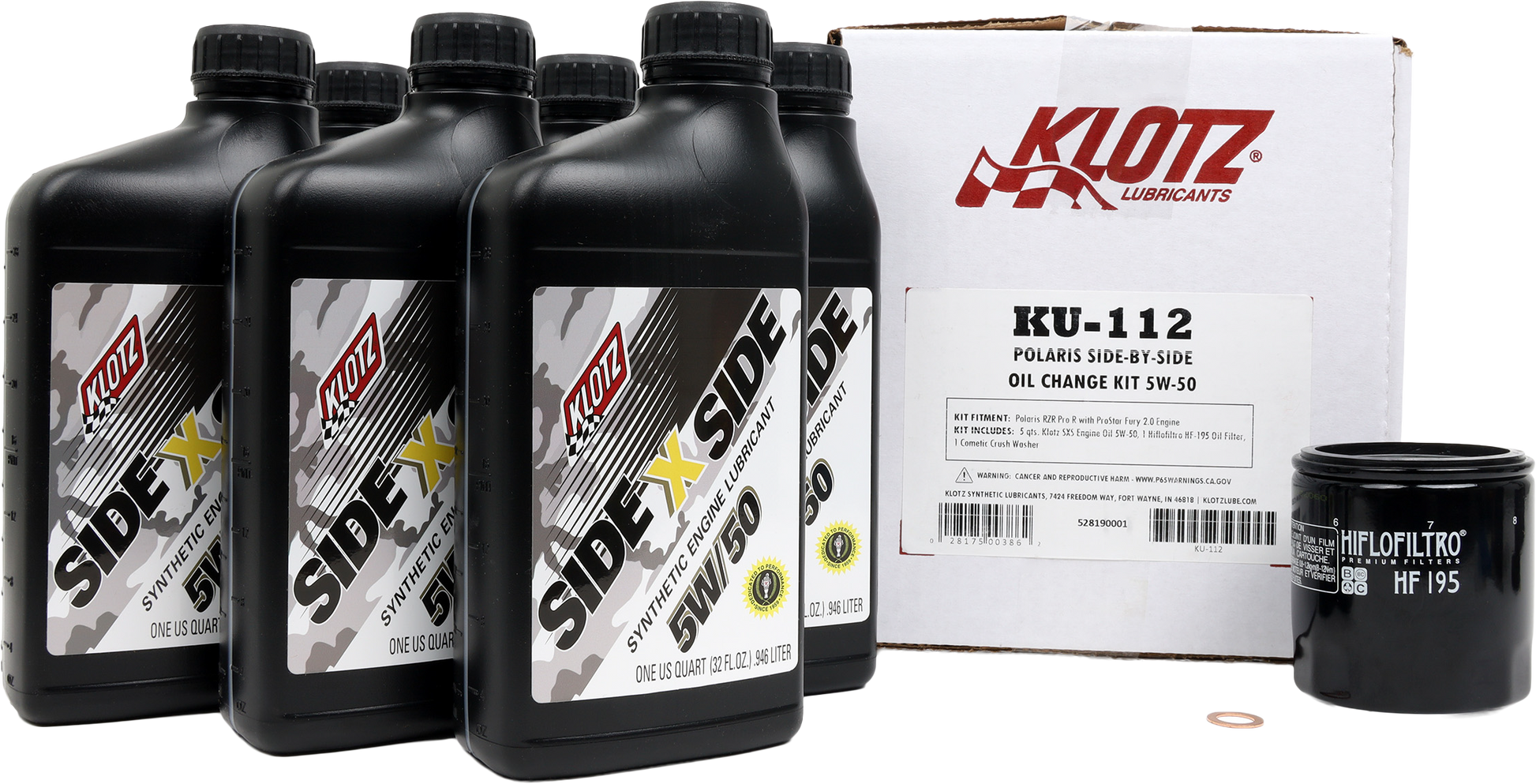 Klotz Side X Side Oil Change Kit Oil Change Kit KU-112 - Sxs 6QT Synthetic