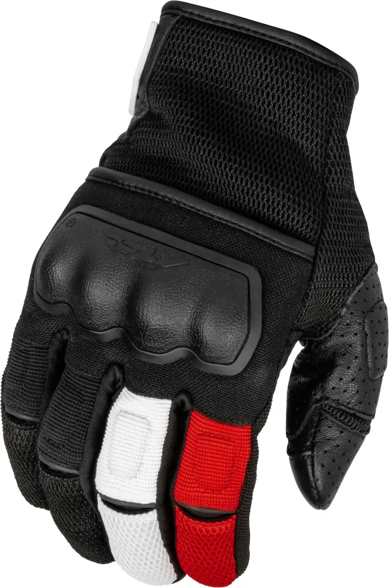 FLY RACING 476-4127M Coolpro Force Gloves Black/White/Red Md